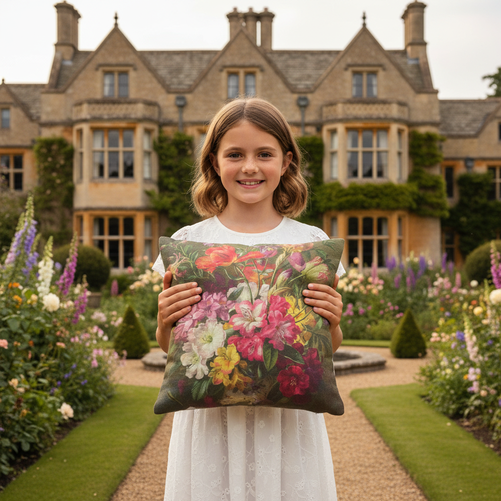 Kissenhülle „Lilien“ im Landhausstil