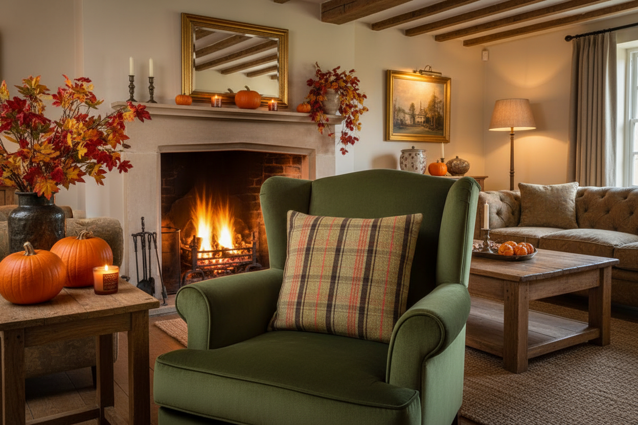 Kissenhülle "Springender Hase" im englischen Landhausstil