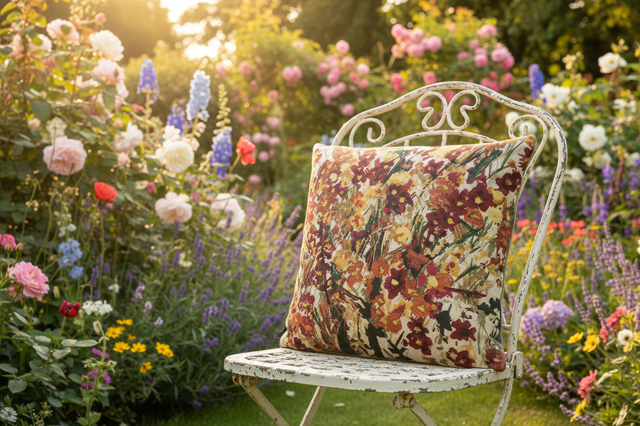 Kissenhülle "Floral" im englischen Landhausstil