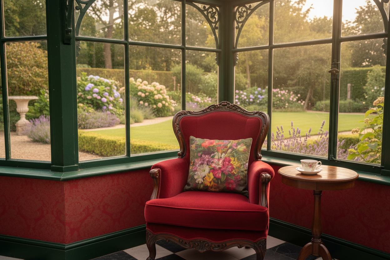 Kissenhülle „Lilien“ im Landhausstil