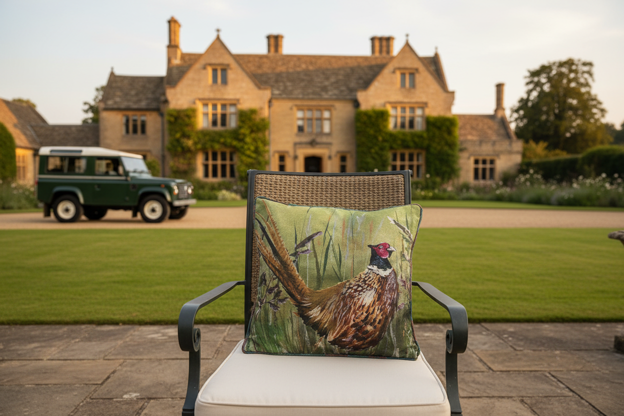 Kissenhülle „Fasan“ im englischen Landhausstil