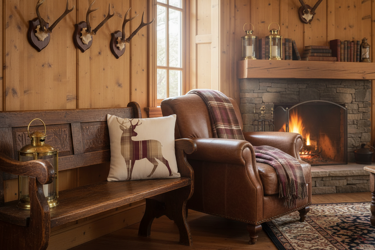 Kissenhülle „Hirsch“ im englischen Landhausstil