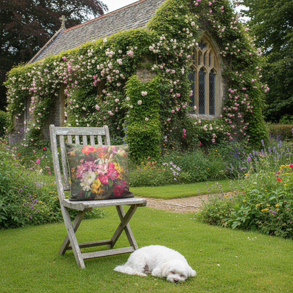 Kissenhülle „Lilien“ im Landhausstil