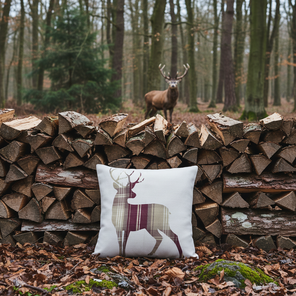 Kissenhülle „Hirsch“ im englischen Landhausstil