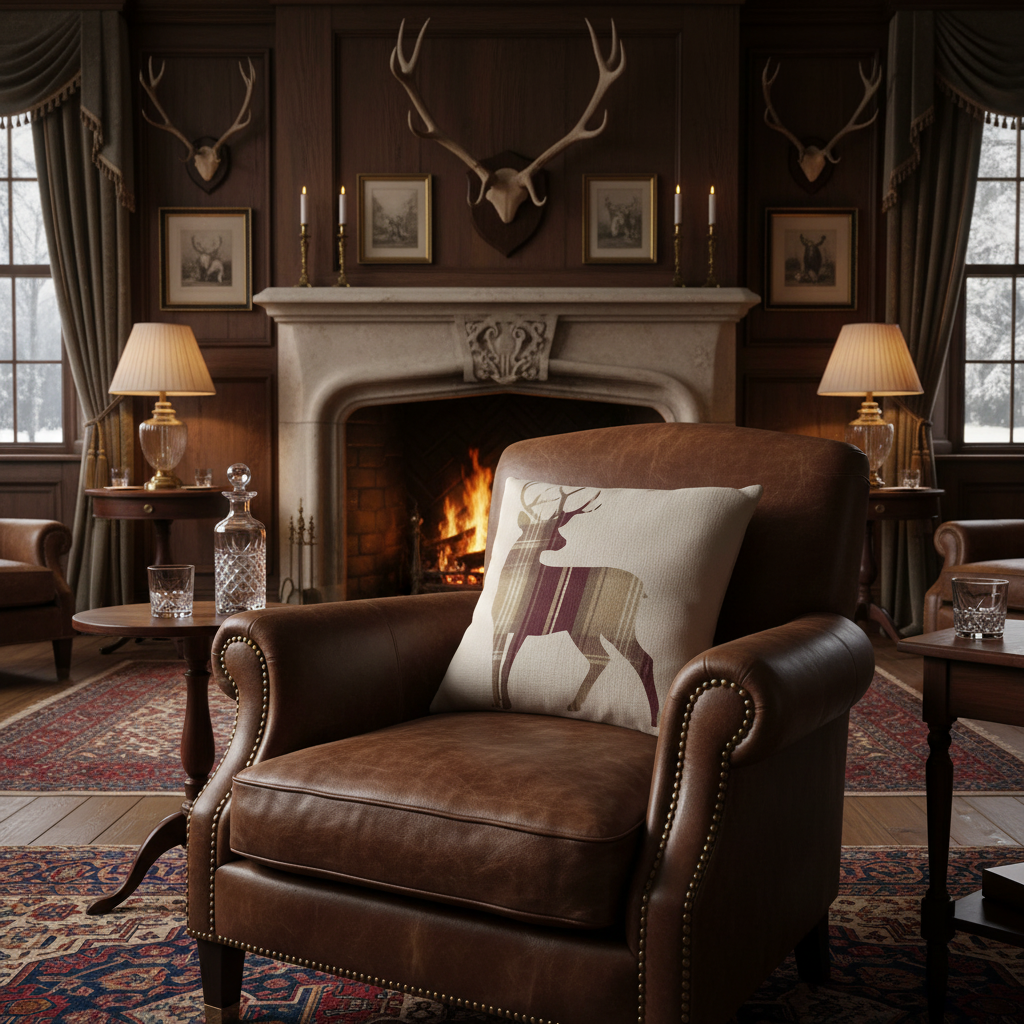 Kissenhülle „Hirsch“ im englischen Landhausstil