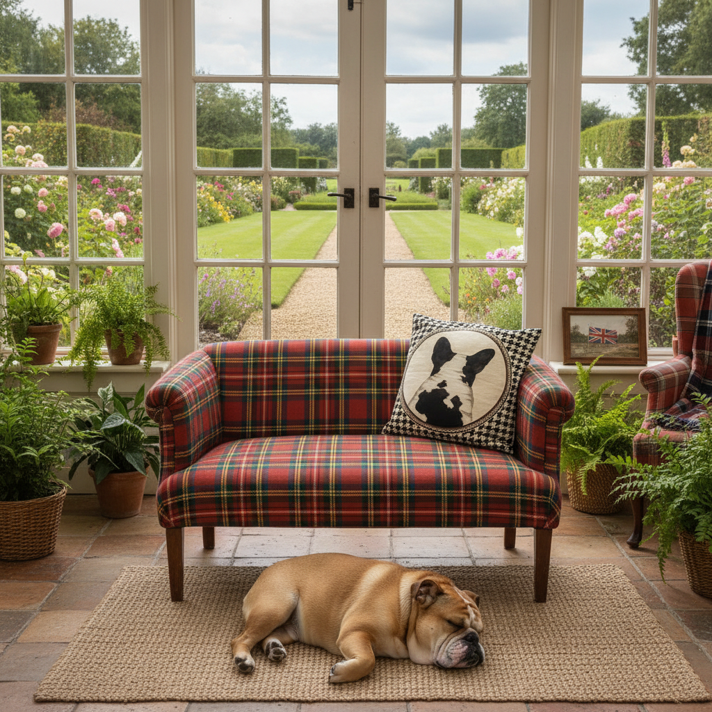 Kissenhülle „Französische Bulldogge“ im Landhausstil