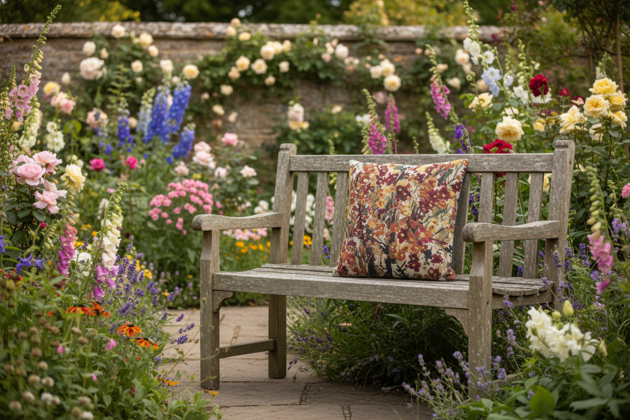 Kissenhülle "Floral" im englischen Landhausstil