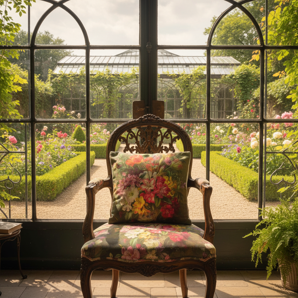 Kissenhülle „Lilien“ im Landhausstil