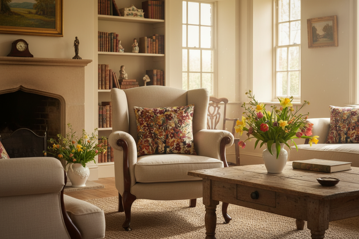 Kissenhülle "Floral" im englischen Landhausstil