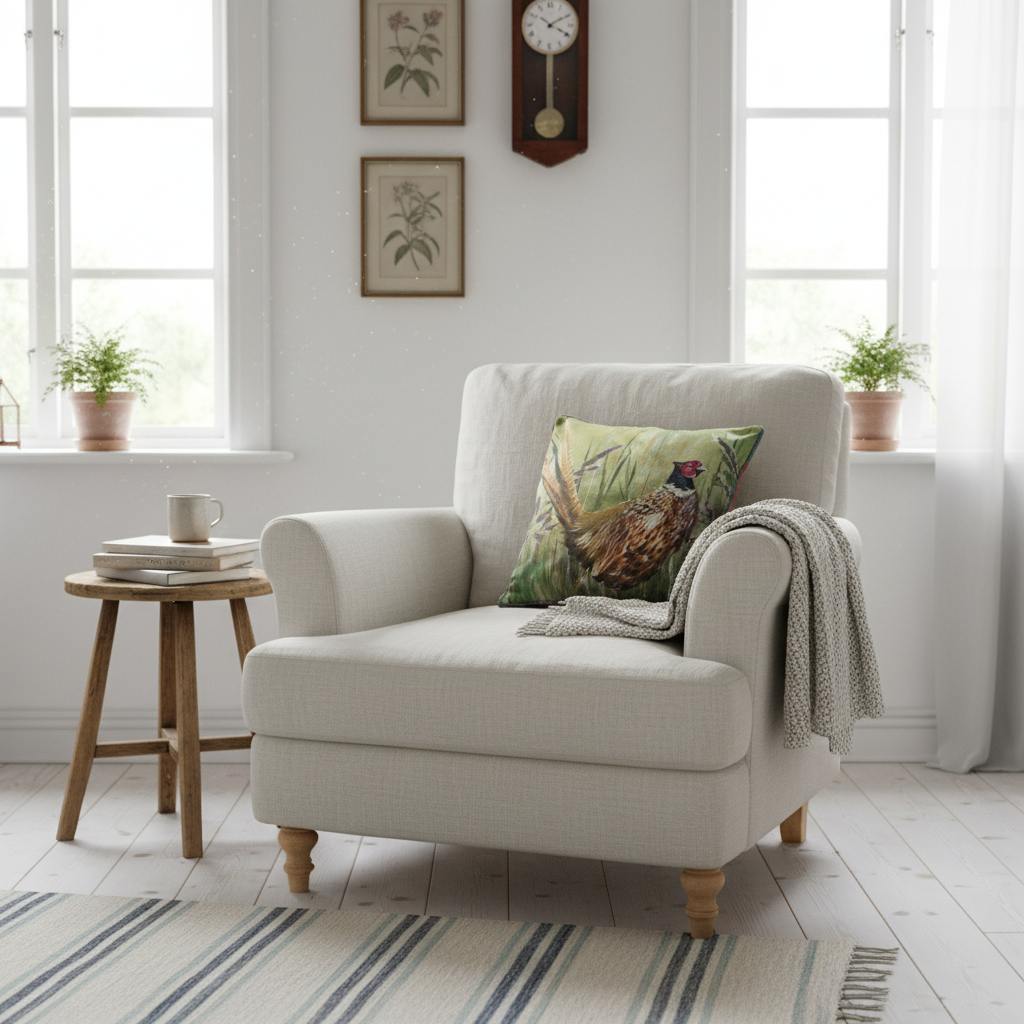 Kissenhülle „Fasan“ im englischen Landhausstil