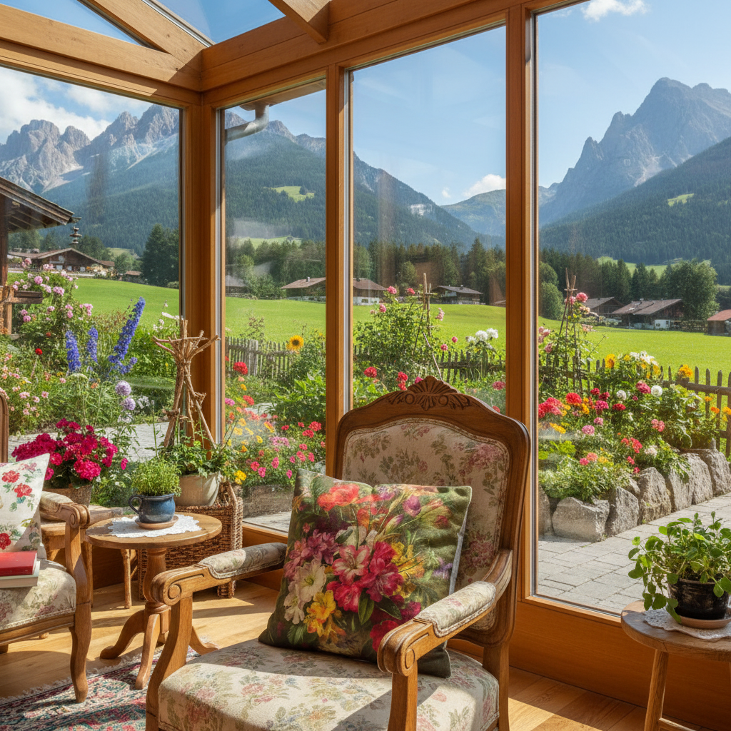 Kissenhülle „Lilien“ im Landhausstil