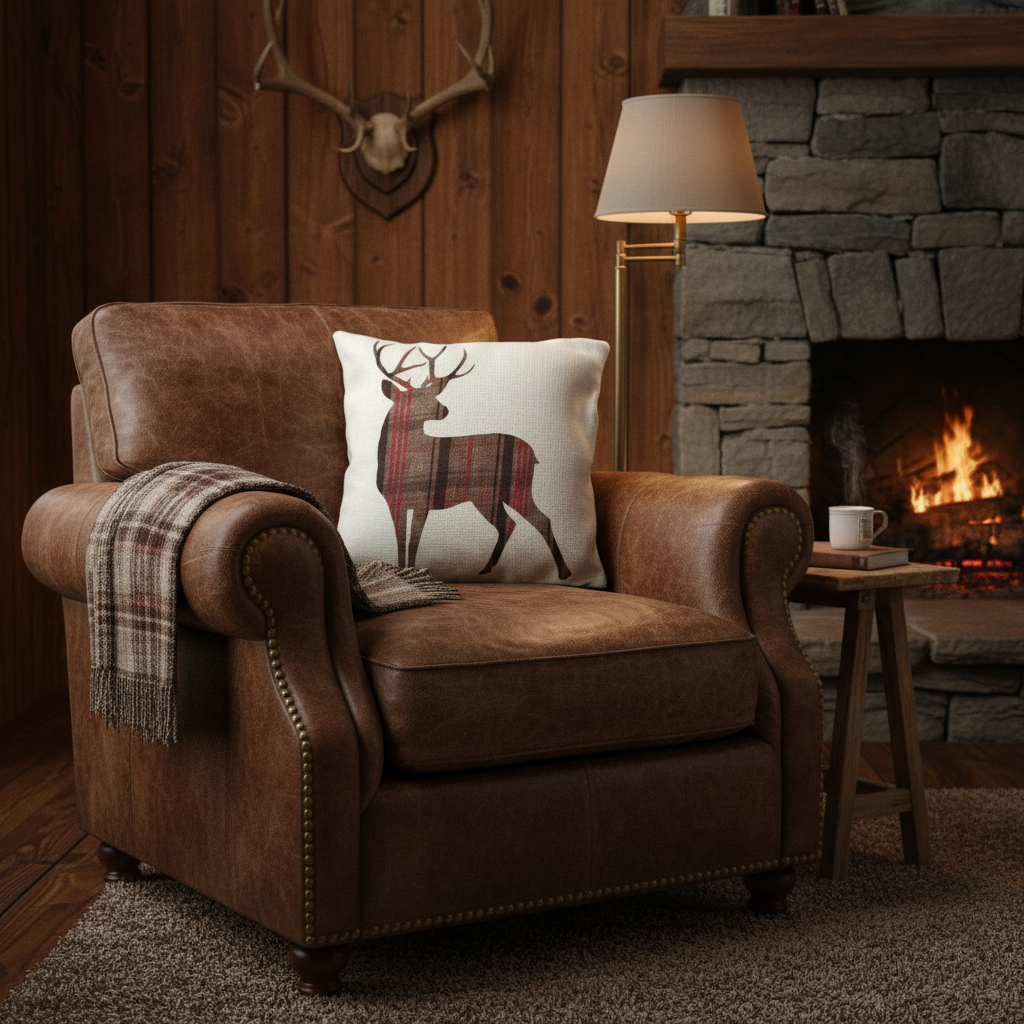 Kissenhülle „Hirsch“ im englischen Landhausstil
