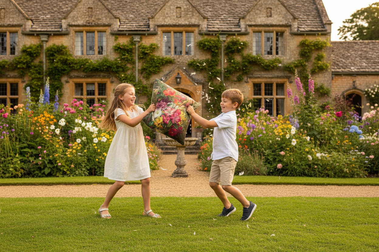 Kissenhülle „Lilien“ im Landhausstil