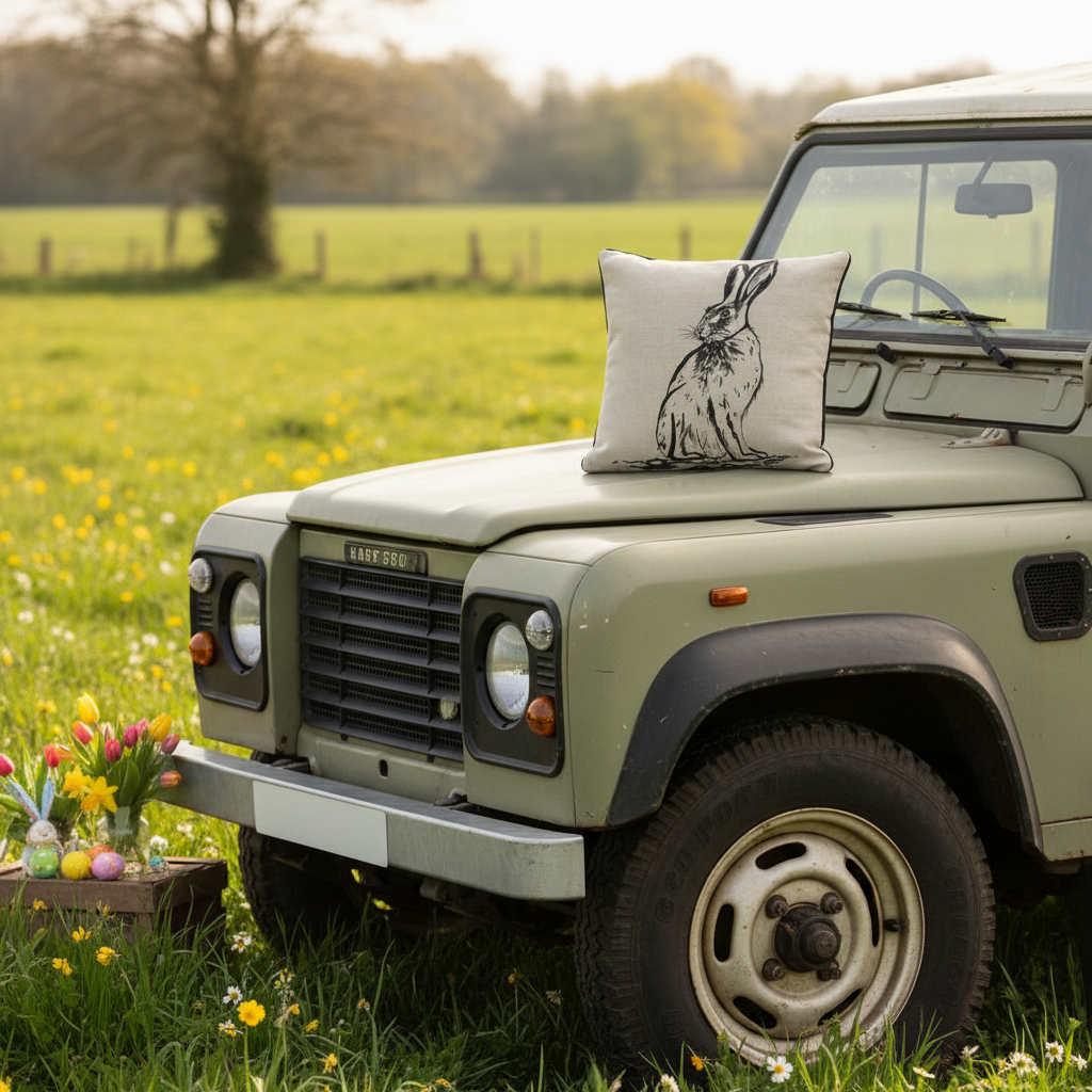Kissenhülle „Hase“ im Landhausstil