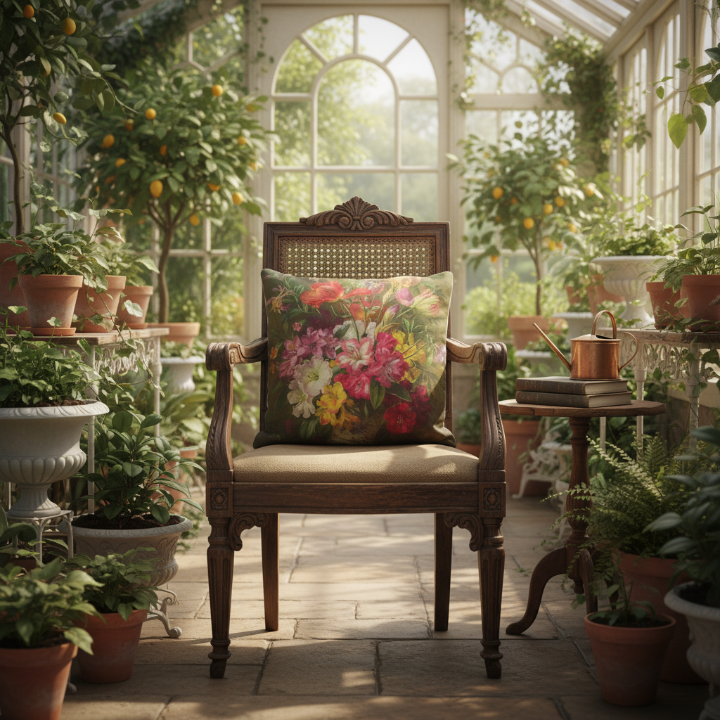 Kissenhülle „Lilien“ im Landhausstil