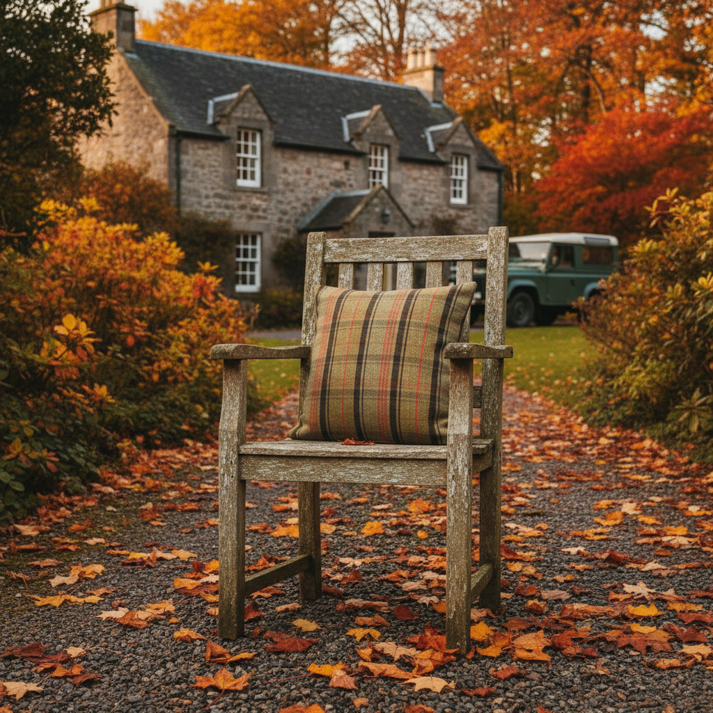 Kissenhülle "Schottisches Hochlandrind" im englischen Landhausstil