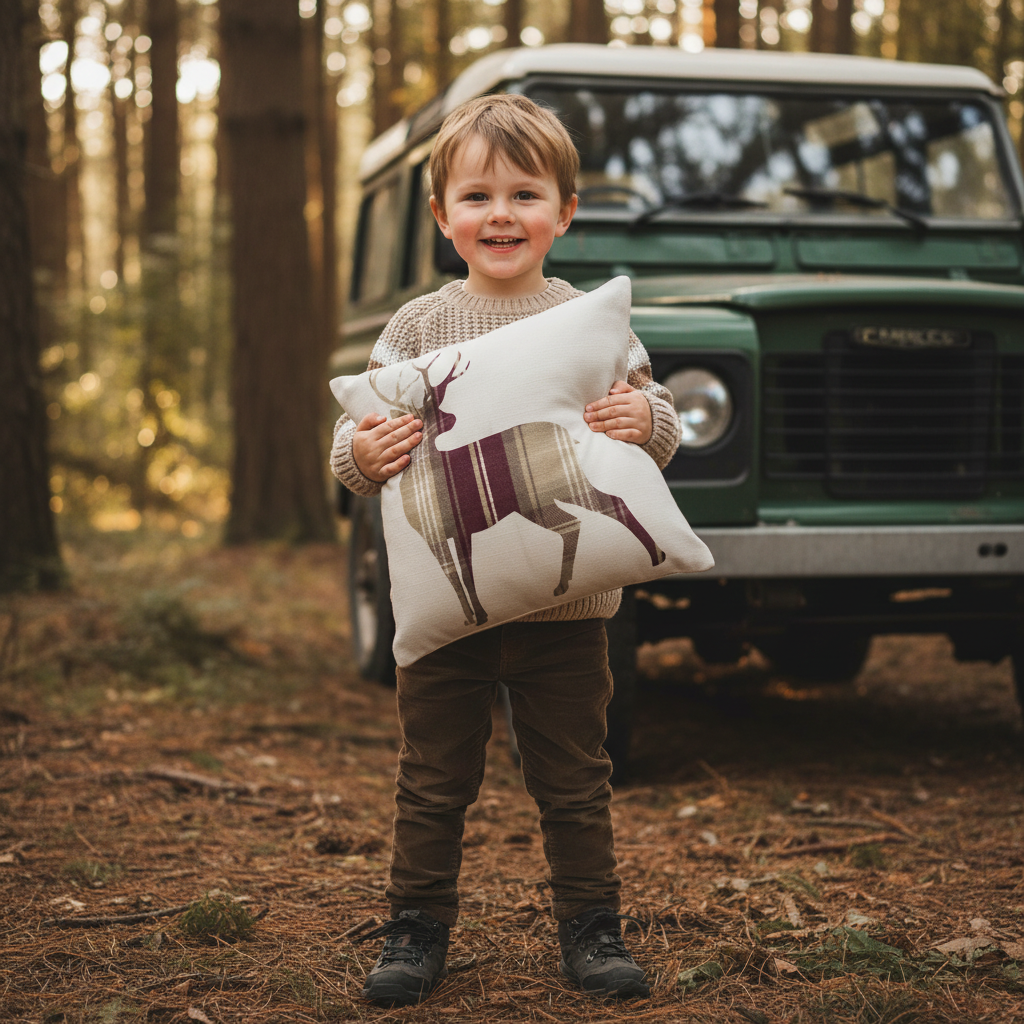 Kissenhülle „Hirsch“ im englischen Landhausstil