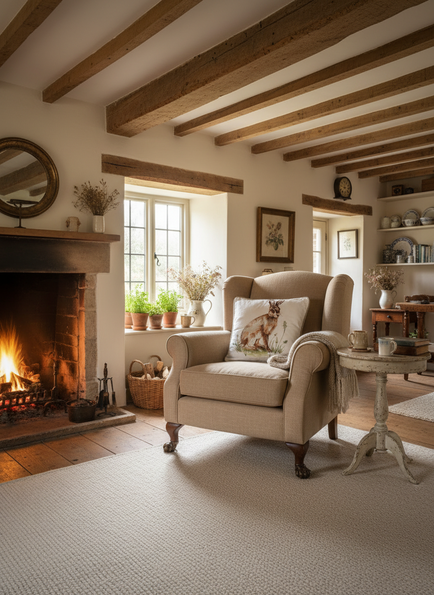 Kissenhülle "Hase" im Landhausstil