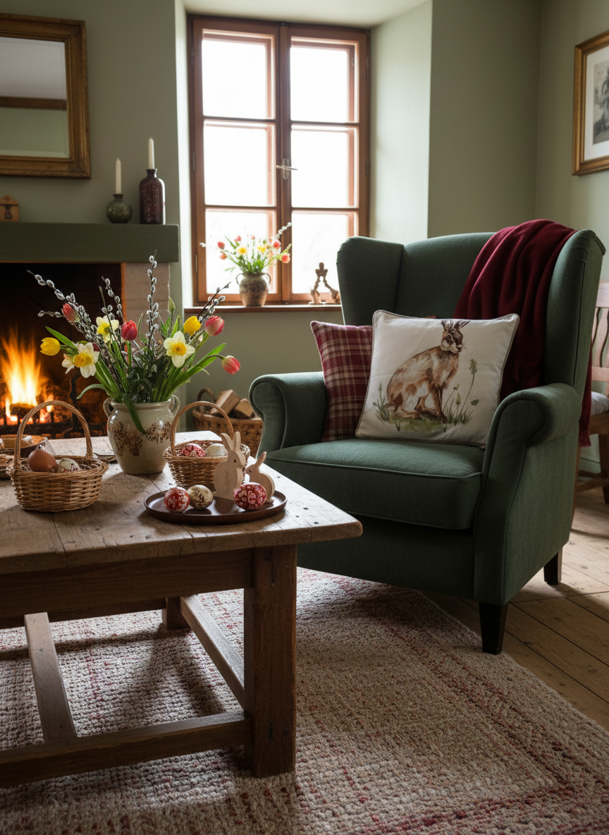 Kissenhülle "Hase" im Landhausstil