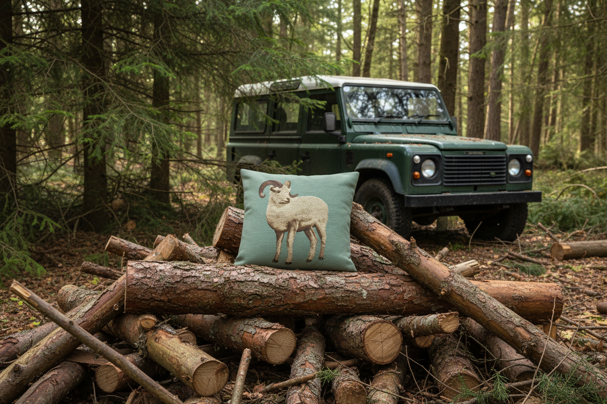 Kissenhülle "Schafbock" im Alpinen Landhausstil