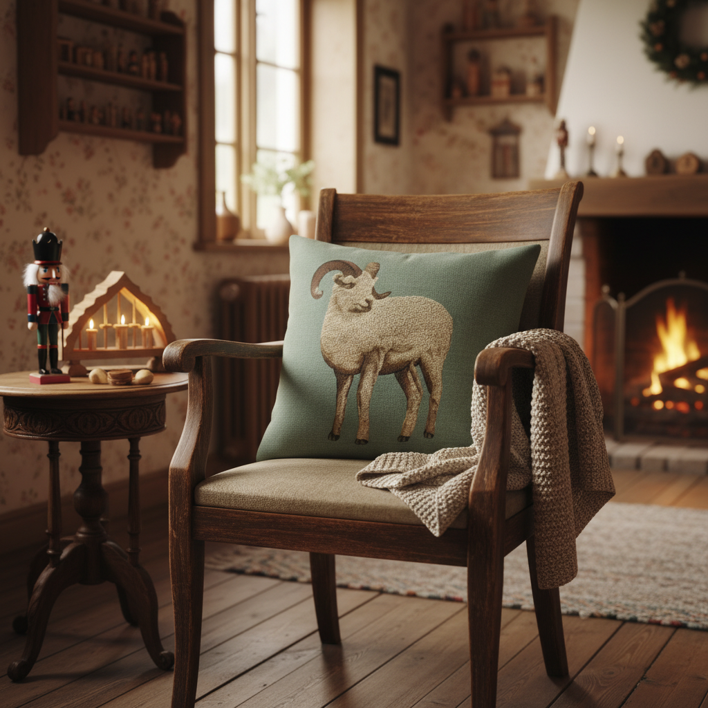 Kissenhülle "Schafbock" im Alpinen Landhausstil