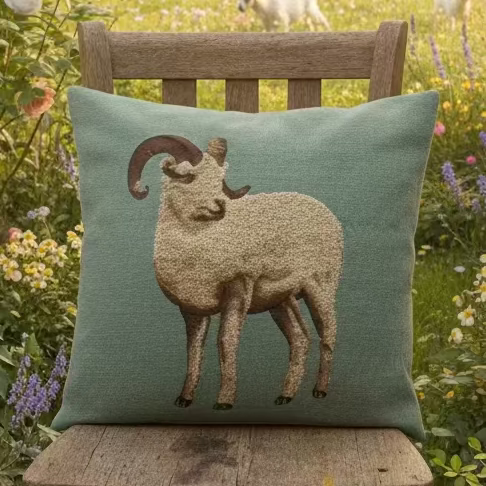 Kissenhülle "Schafbock" im Alpinen Landhausstil