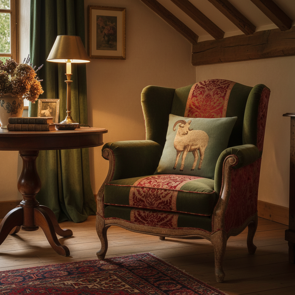 Kissenhülle "Schafbock" im Alpinen Landhausstil