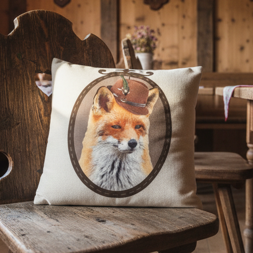 Kissenhülle „Fuchs“ im Alpinen Landhausstil