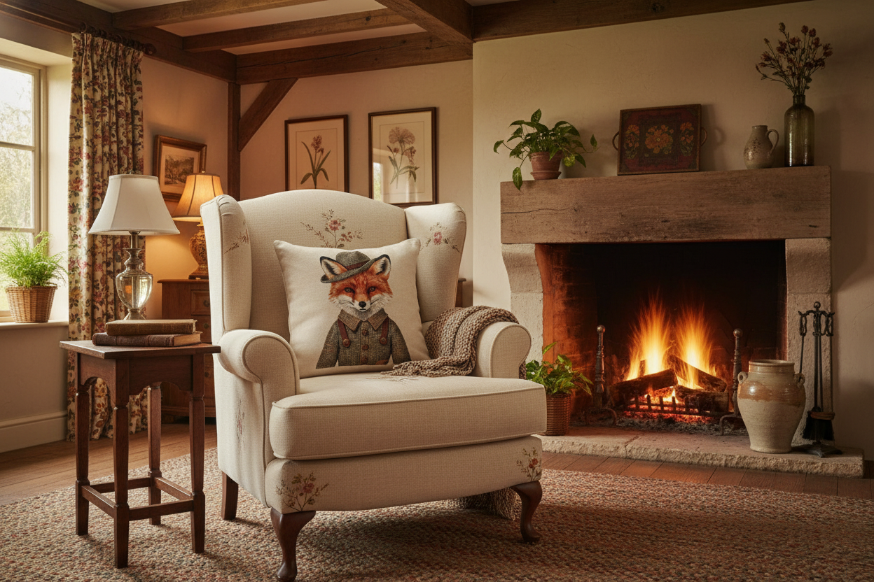Kissenhülle "Fuchs" im englischen Landhausstil