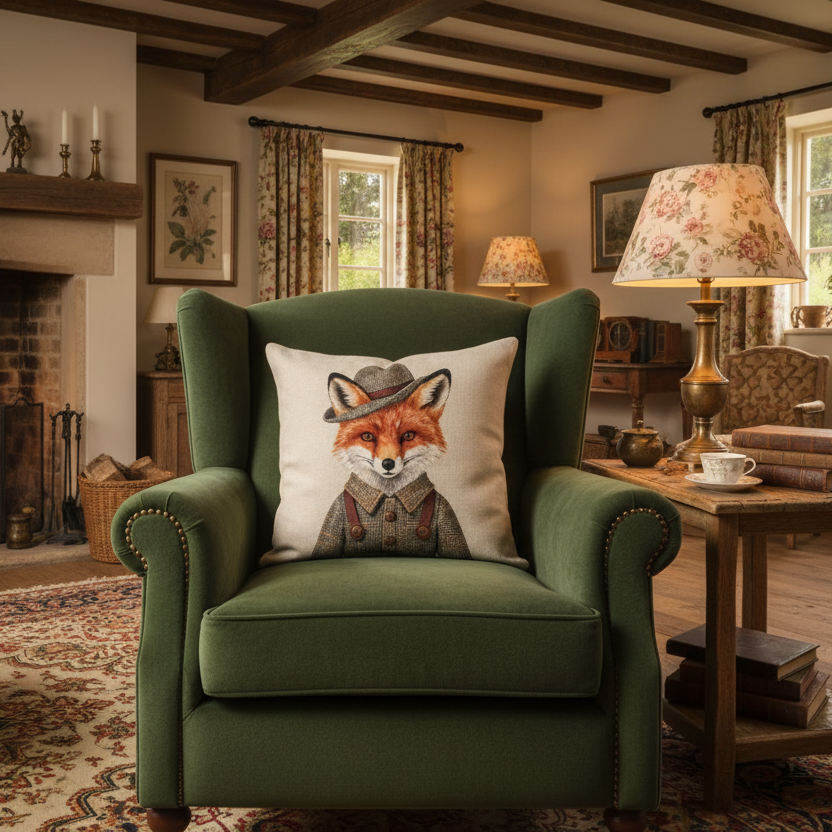 Kissenhülle "Fuchs" im englischen Landhausstil