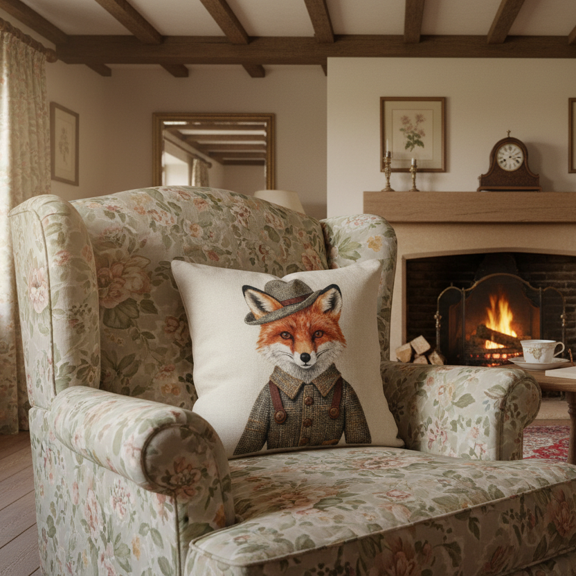 Kissenhülle "Fuchs" im englischen Landhausstil