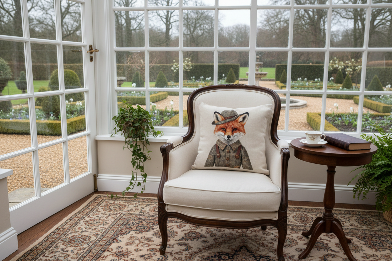 Kissenhülle "Fuchs" im englischen Landhausstil