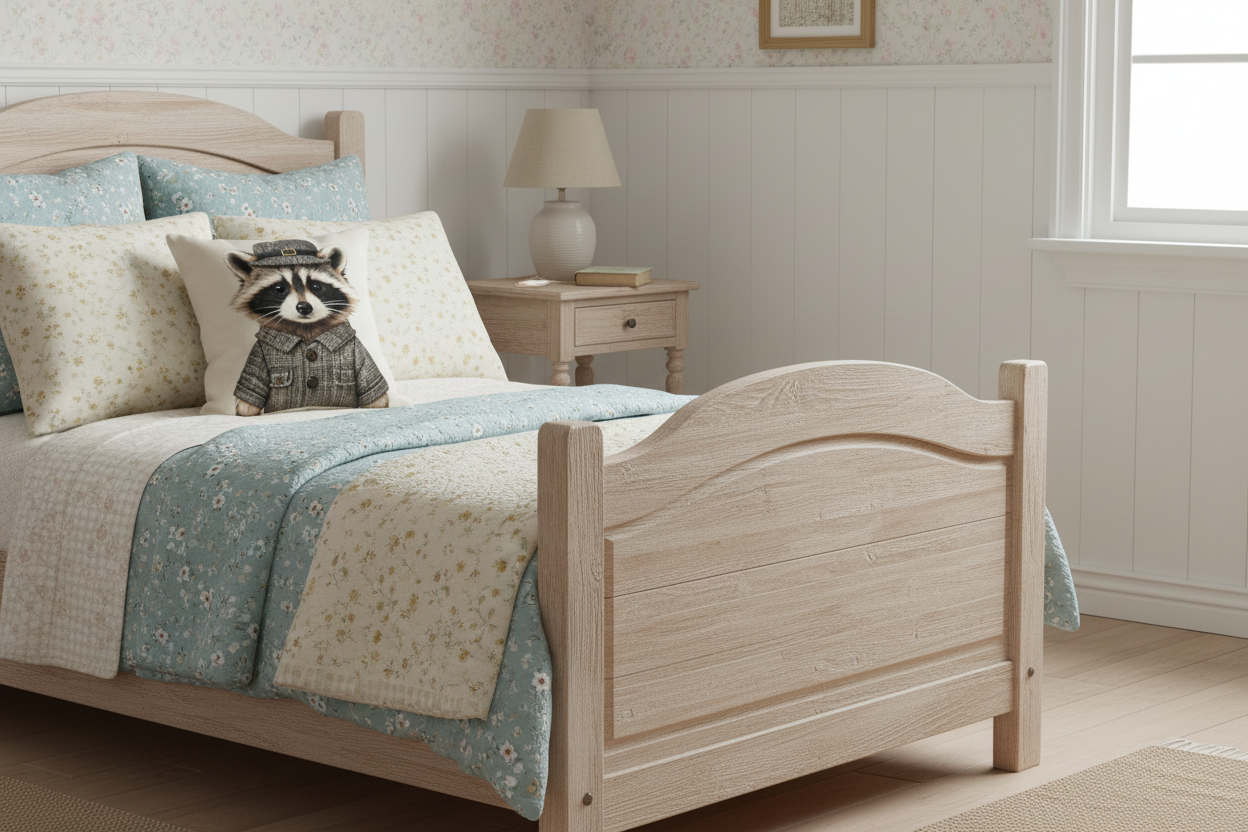 Kissenhülle "Waschbär" im englischen Landhausstil