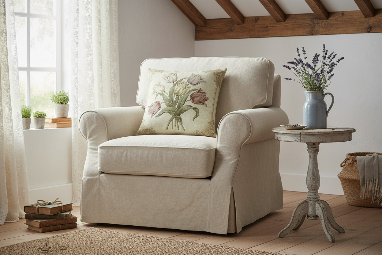 Kissenhülle "Tulpen" im Landhausstil