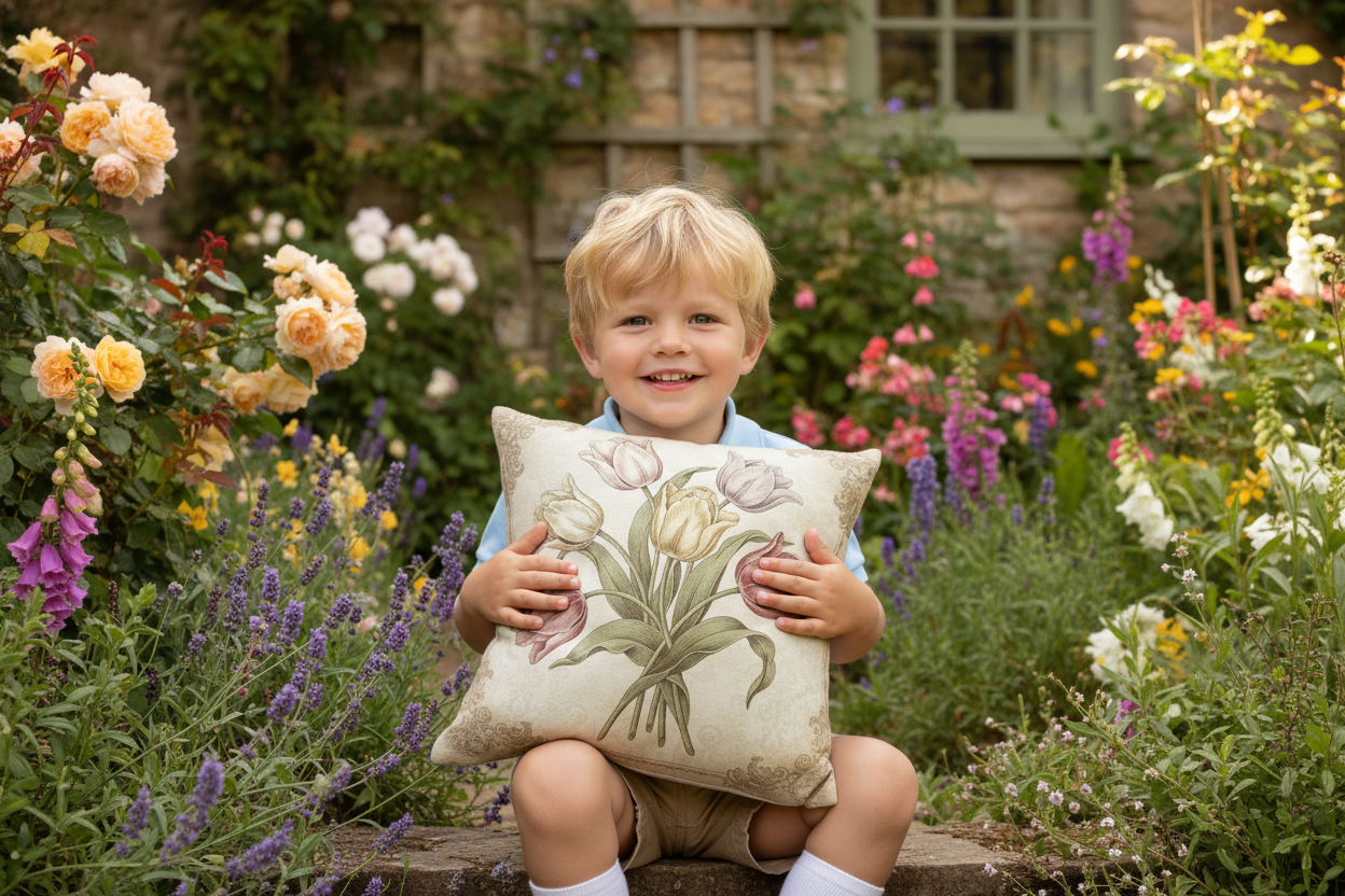 Kissenhülle "Tulpen" im Landhausstil