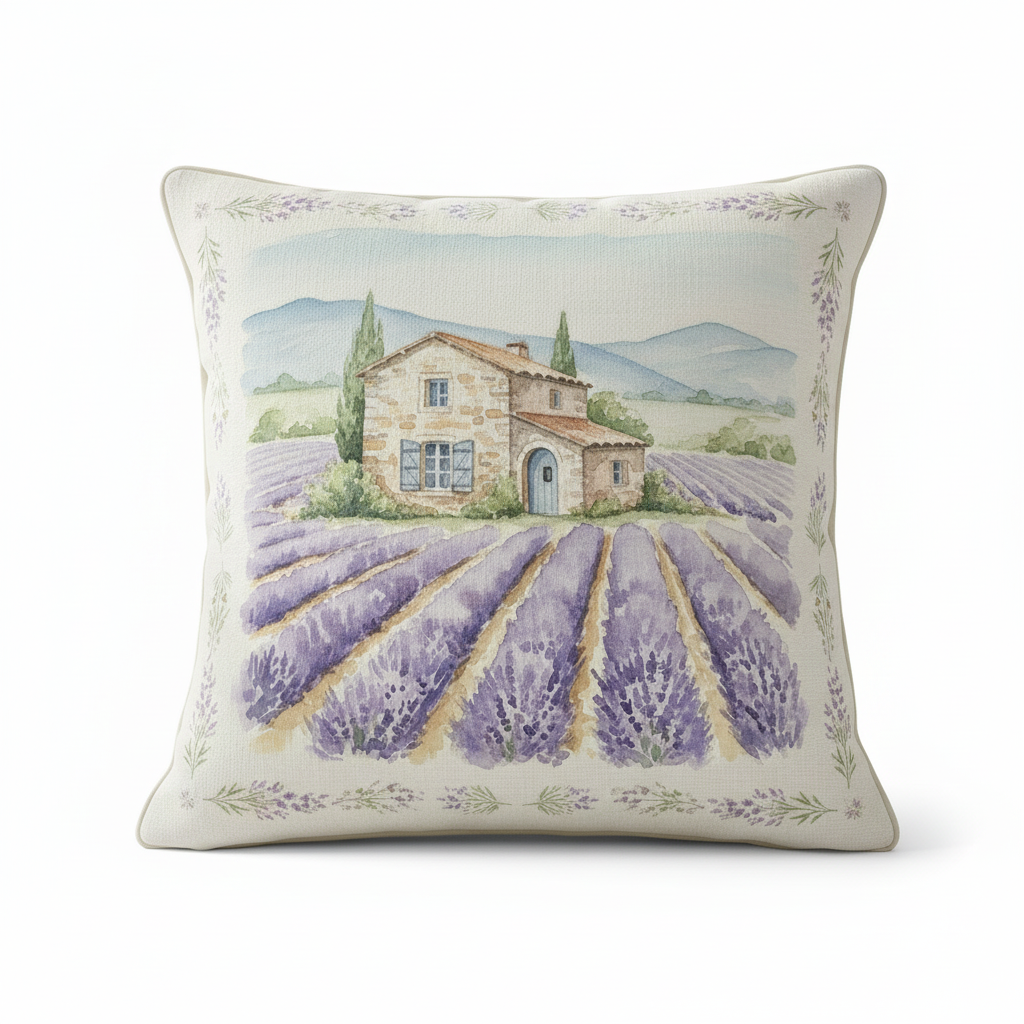 Dekokissen Lavendel und französisches Landhaus