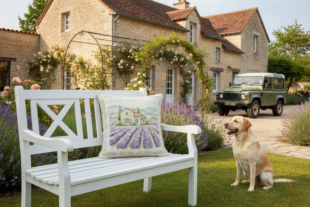 Kissenhülle "Lavendel" im französischen Landhausstil