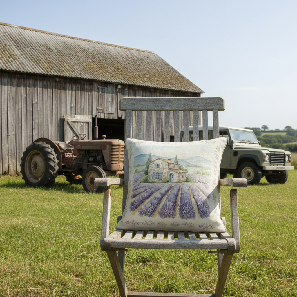 Kissenhülle "Lavendel" im französischen Landhausstil