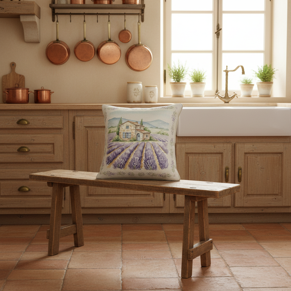 Kissenhülle "Lavendel" im französischen Landhausstil