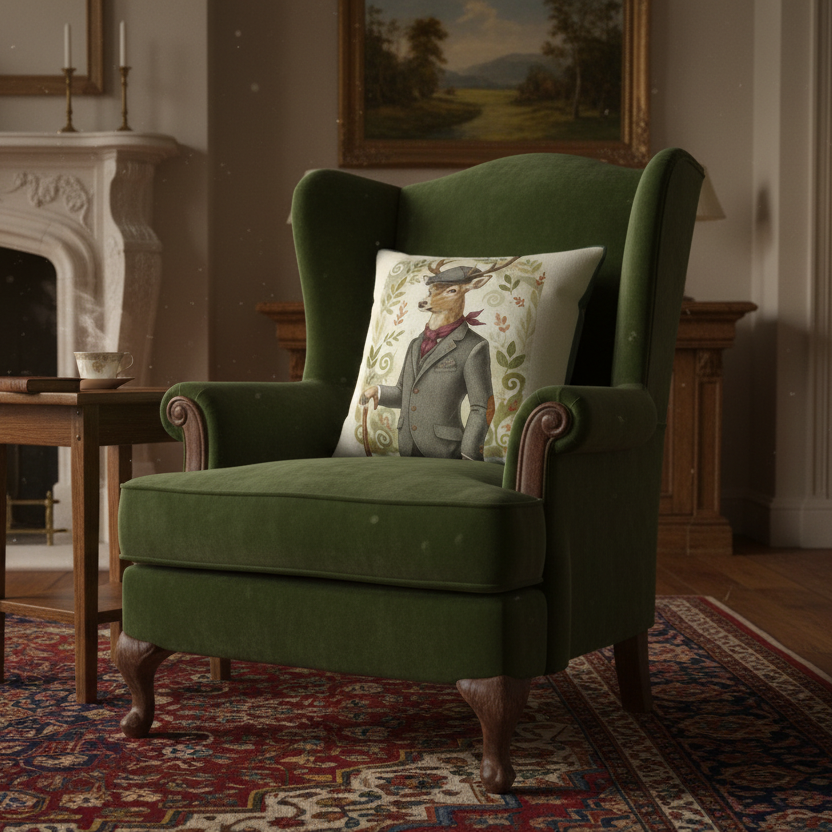 Kissenhülle "Hirsch" im englischen Landhausstil