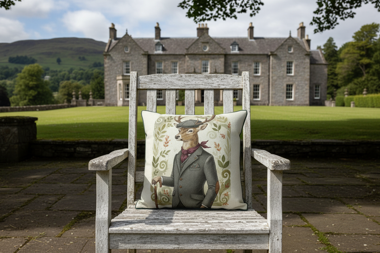 Kissenhülle "Hirsch" im englischen Landhausstil