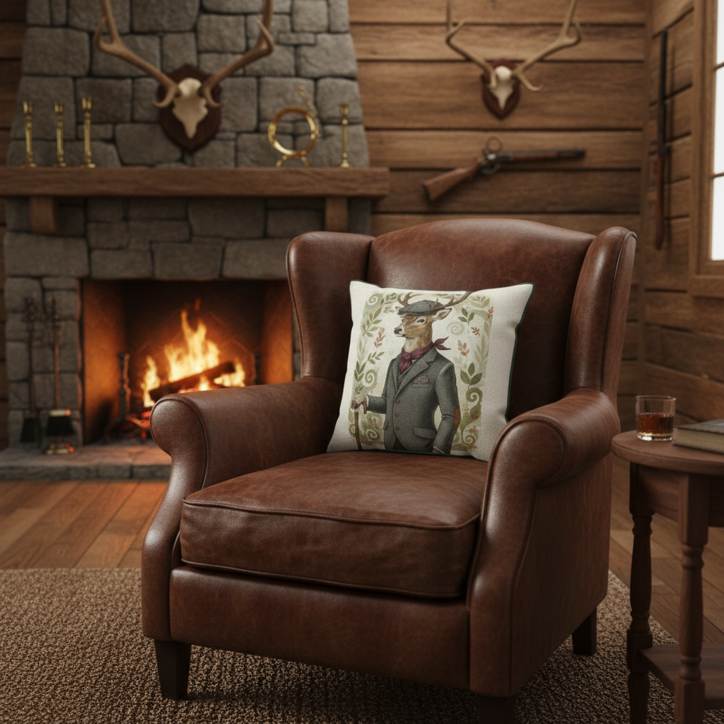 Kissenhülle "Hirsch" im englischen Landhausstil