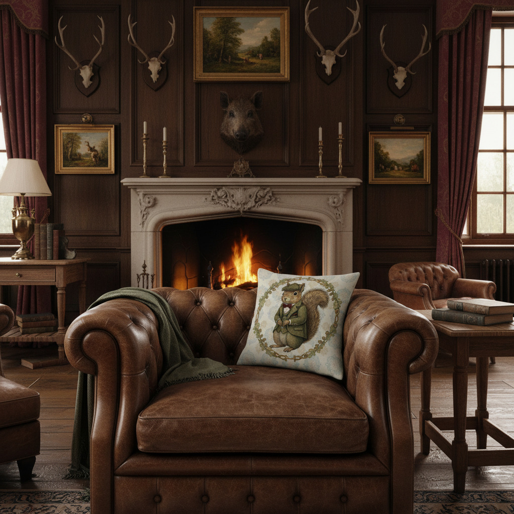 Kissenhülle "Eichhörnchen" im englischen Landhausstil