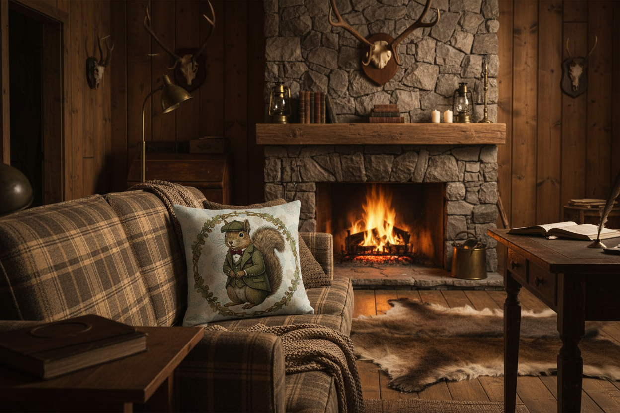 Kissenhülle "Eichhörnchen" im englischen Landhausstil