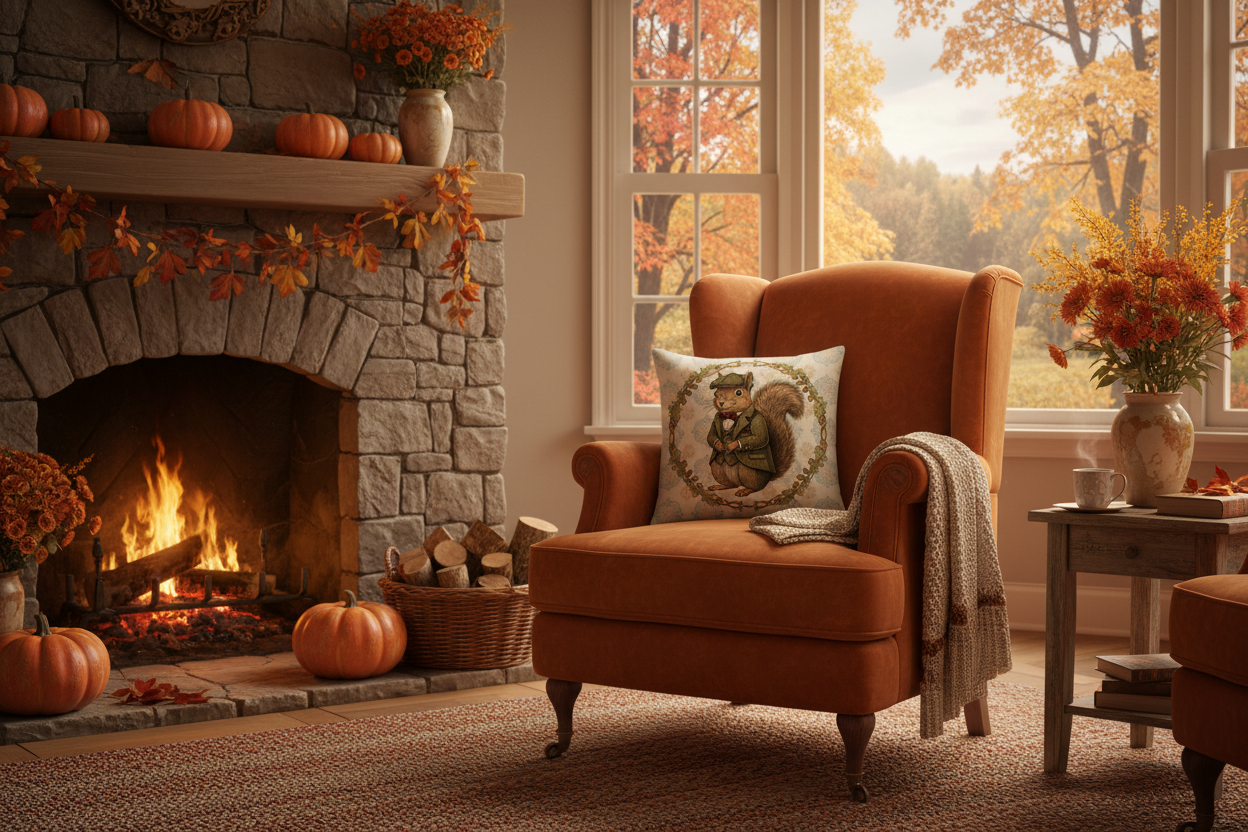 Kissenhülle "Eichhörnchen" im englischen Landhausstil