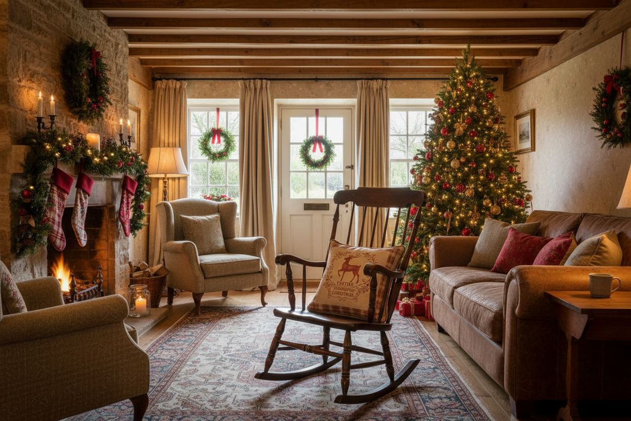 Kissenhülle "Rentier" im Landhausstil