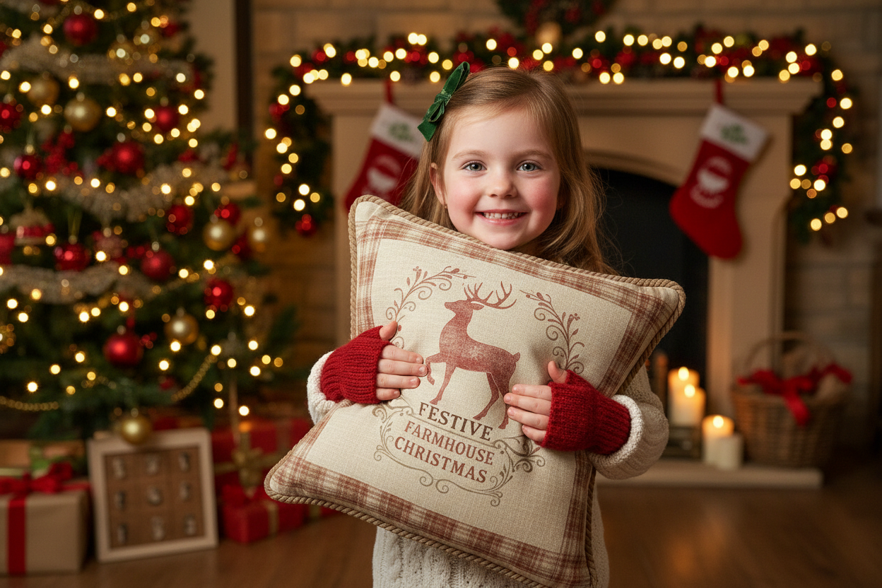 Kissenhülle "Rentier" im Landhausstil