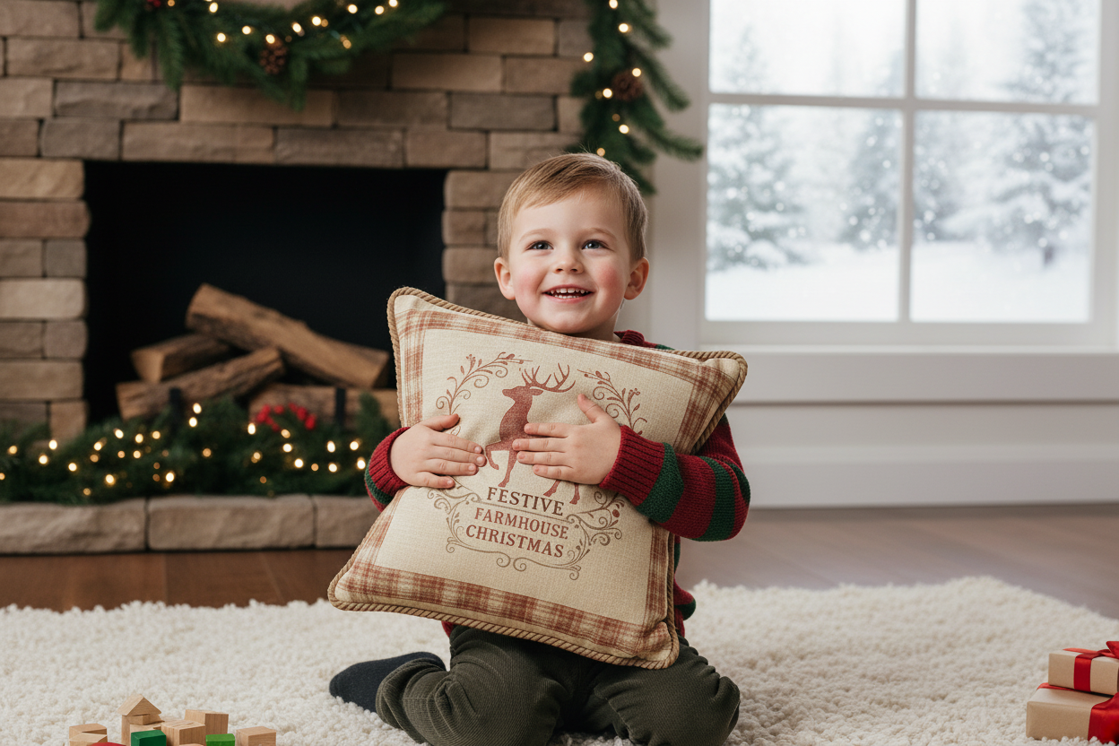 Kissenhülle "Rentier" im Landhausstil