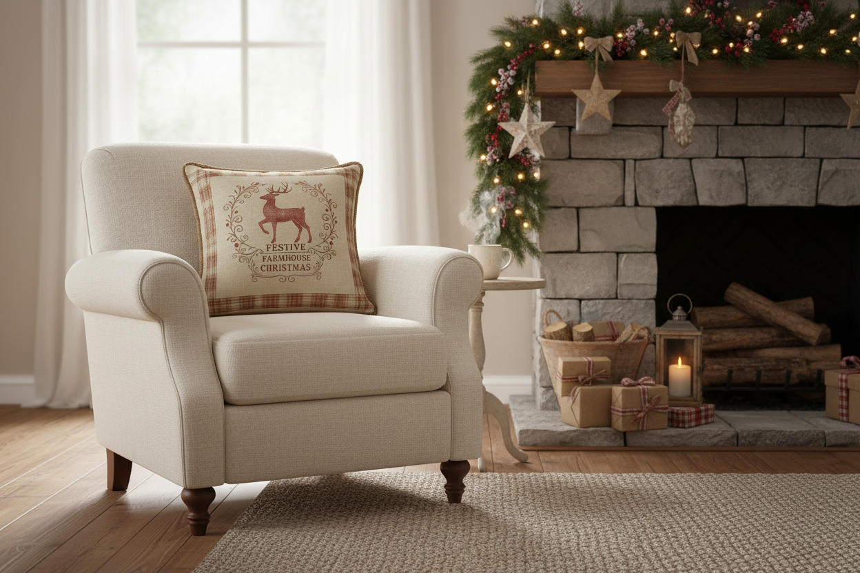 Kissenhülle "Rentier" im Landhausstil