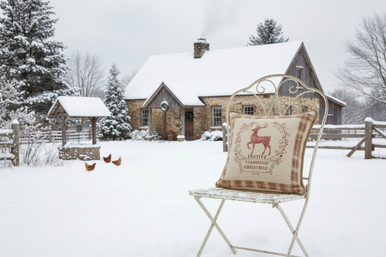 Kissenhülle "Rentier" im Landhausstil